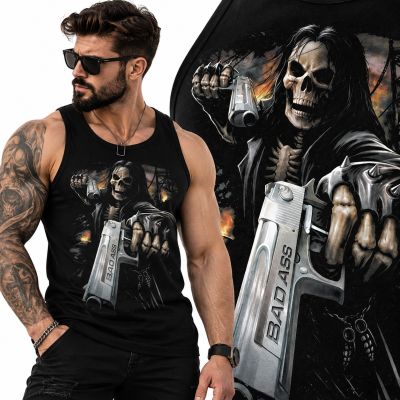 TANK TOP HORROR SKULL GUN